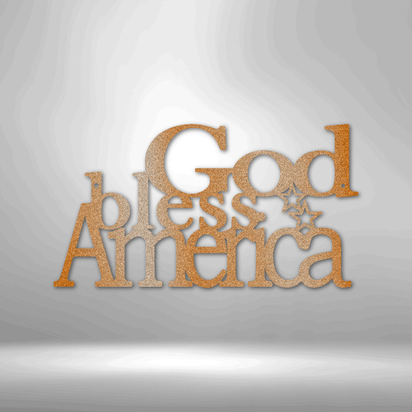 Scripture Sign God Bless America Steel Sign Laser Cut Powder Coated Home & Offi